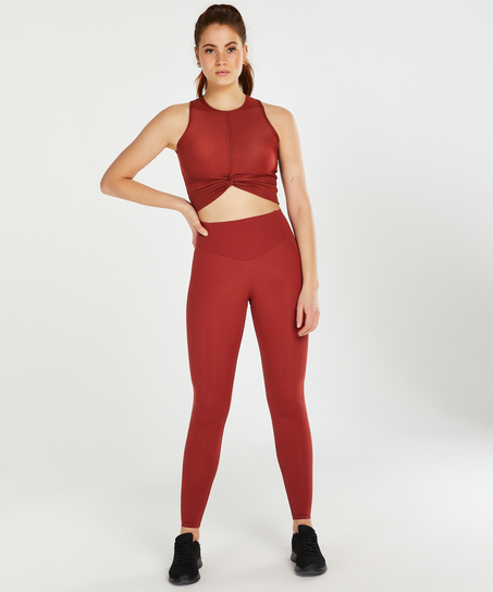 HKMX Sport cropped tank top Twisted Rib, Red