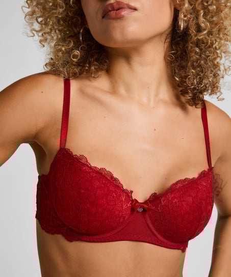Marine Padded Underwired Bra, Red