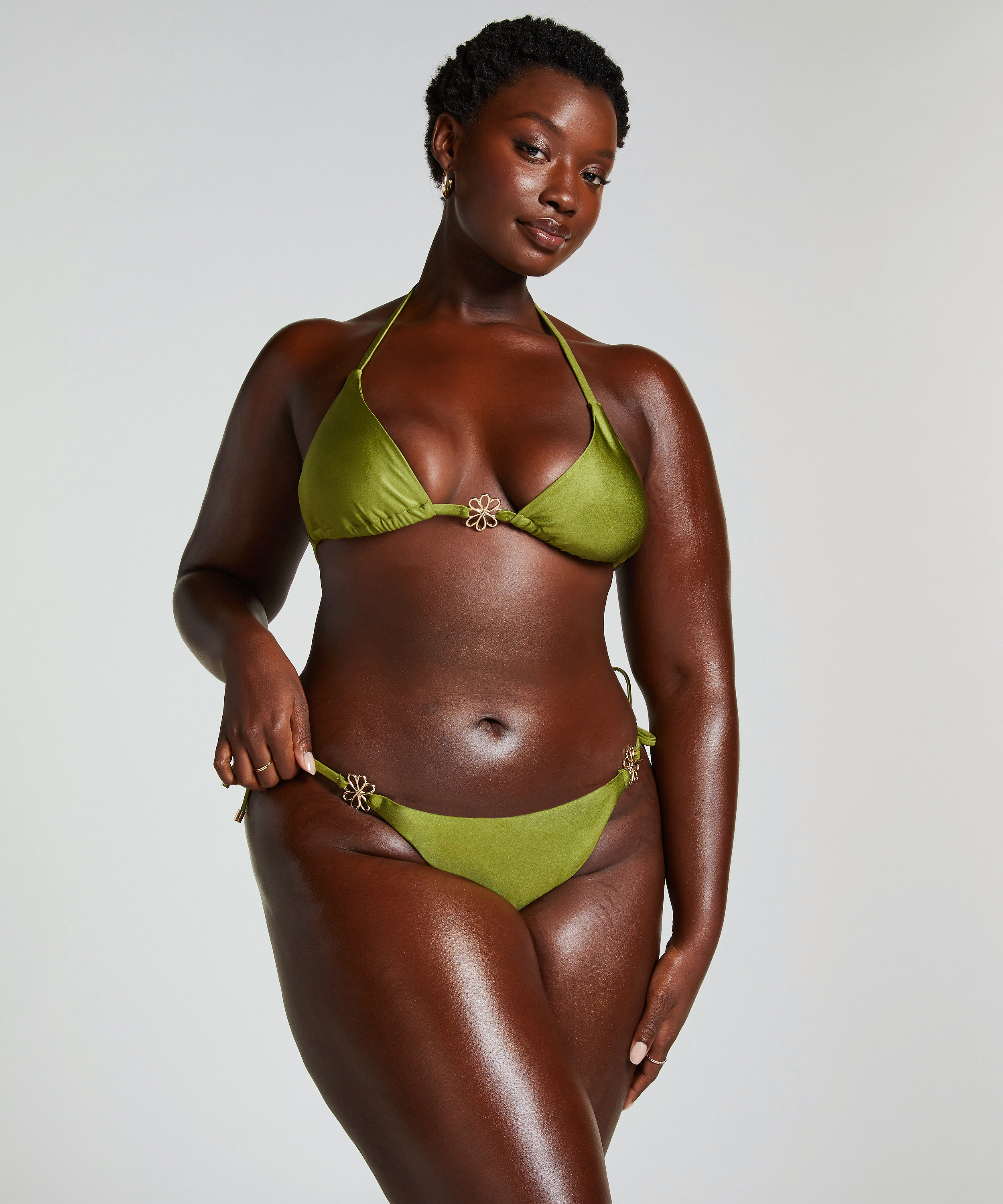 Yucatan High-Leg Bikini Bottoms, Green, main