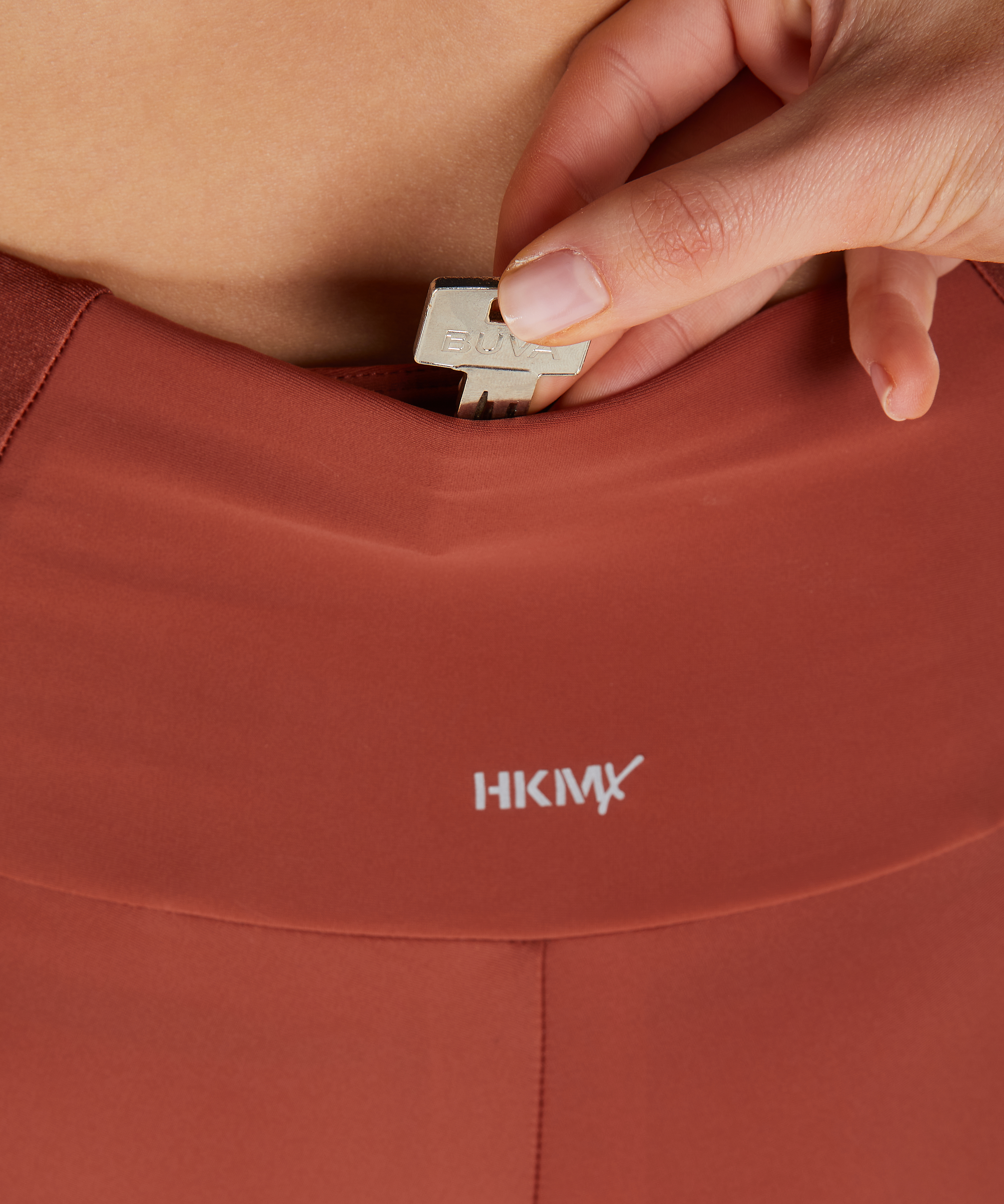 HKMX High waisted sports leggings Shine On, Red, main