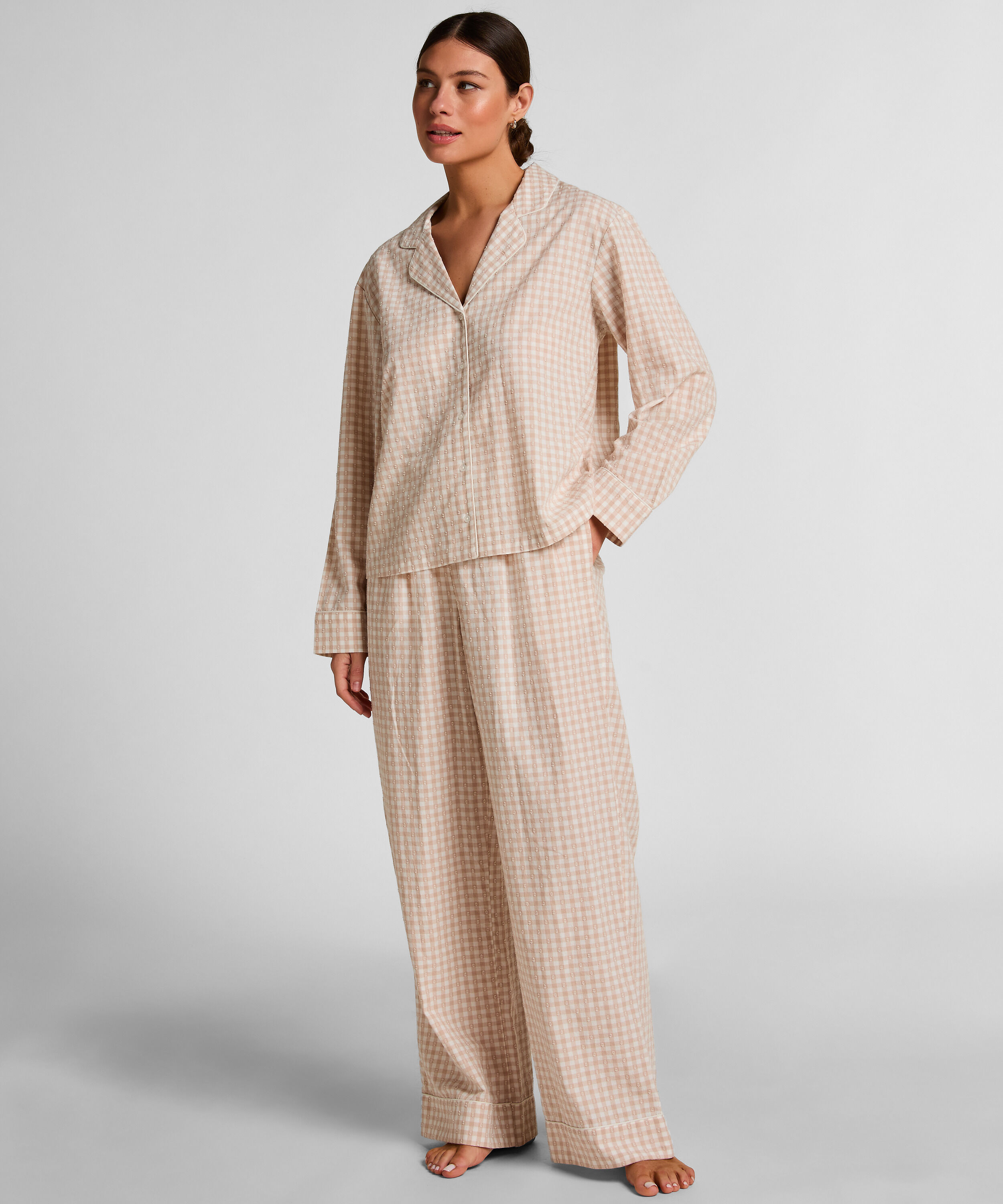 Dobby Pyjama Pant Woven Cotton, Beige Dobby Pyjama Pant Woven Cotton, Beige