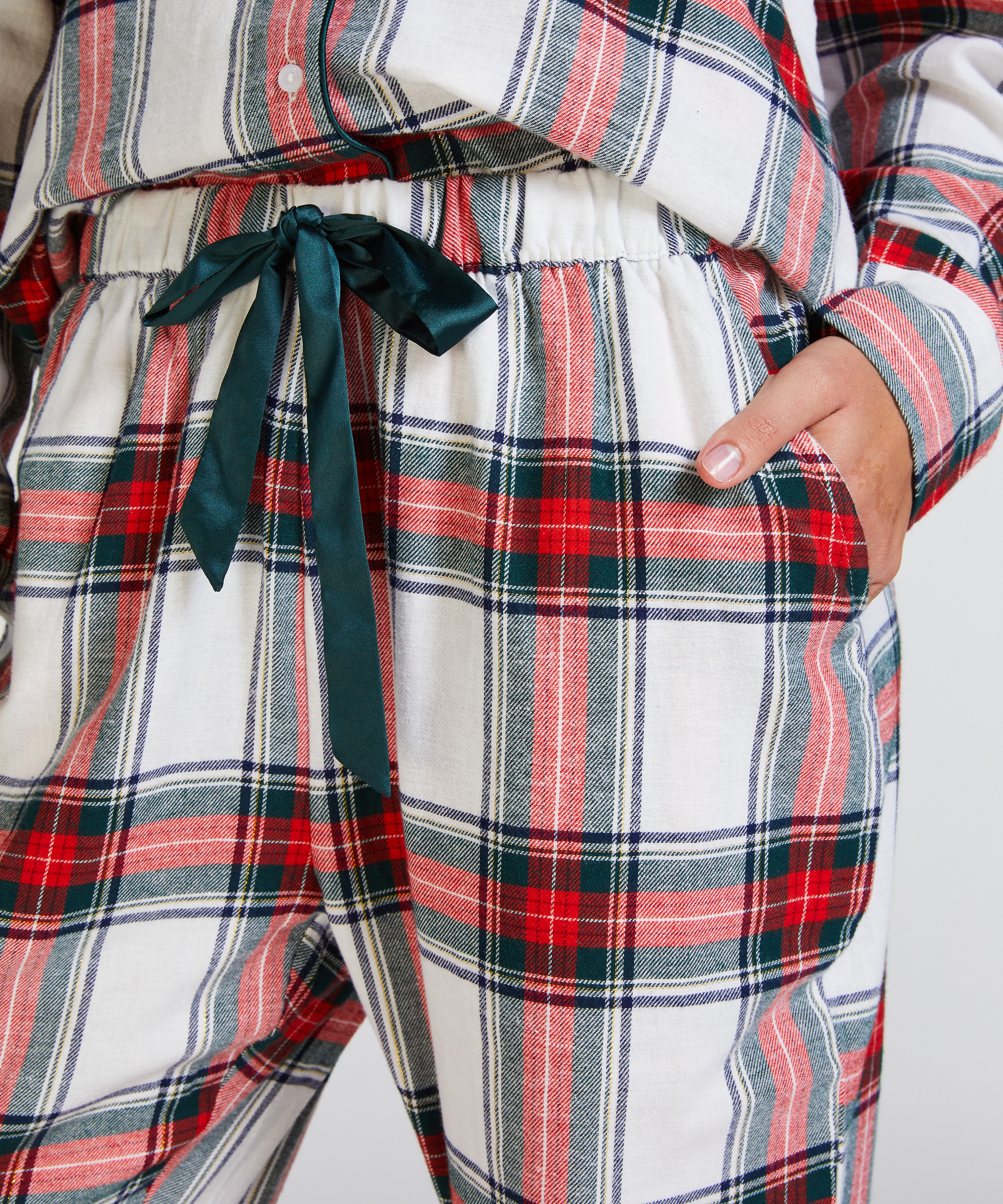 Petite Flannel Pyjama Pants, White, main