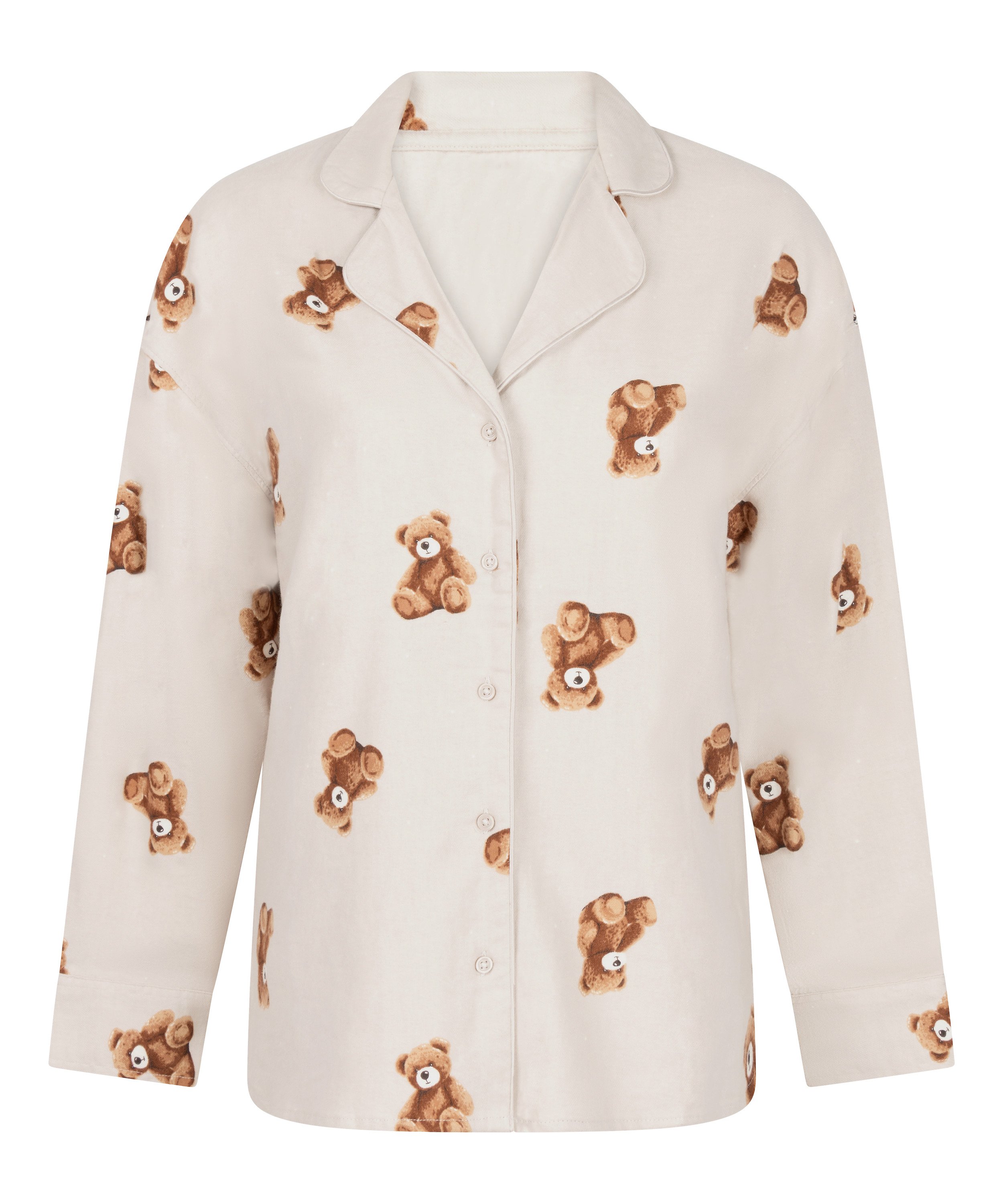 Jacket Flannel Twill Bear, Beige, main