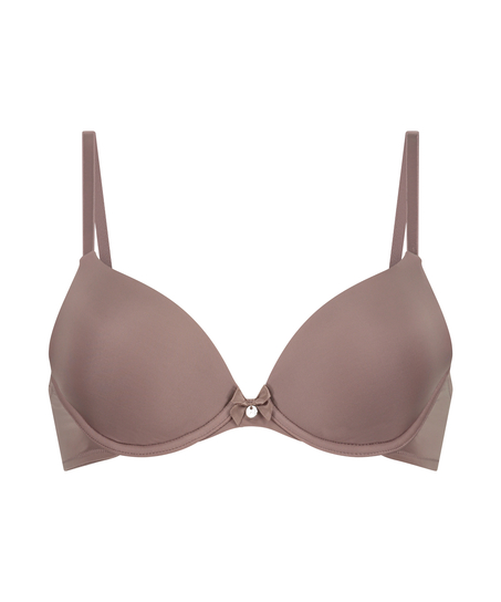 Plunge Padded Underwired Bra, Brown