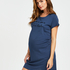 Short-Sleeved Maternity Nightshirt, Blue