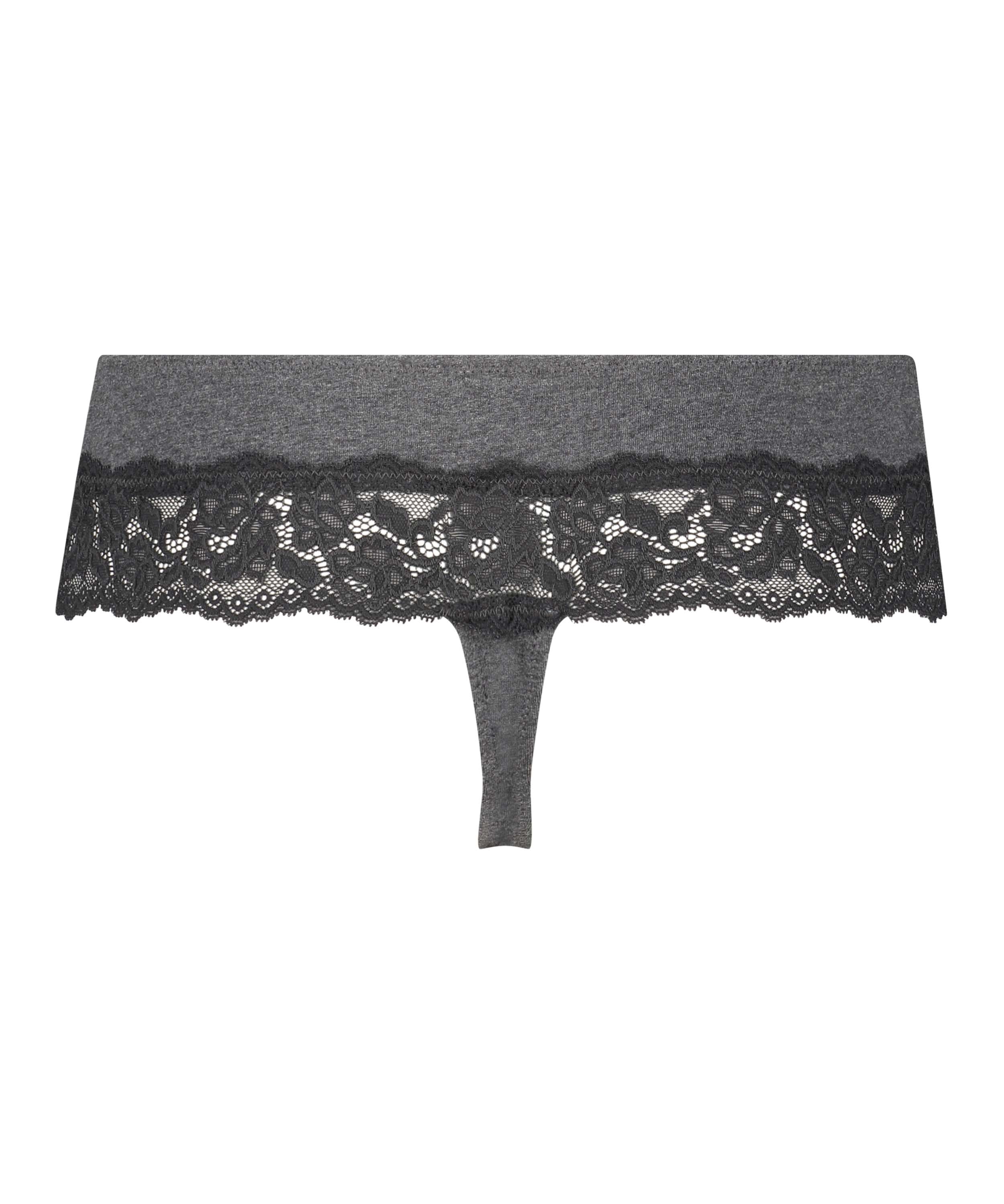 Cotton boxer thong, Grey, main