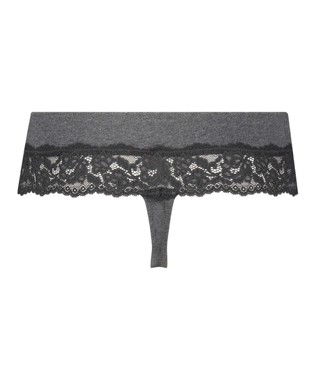 Cotton boxer thong, Grey