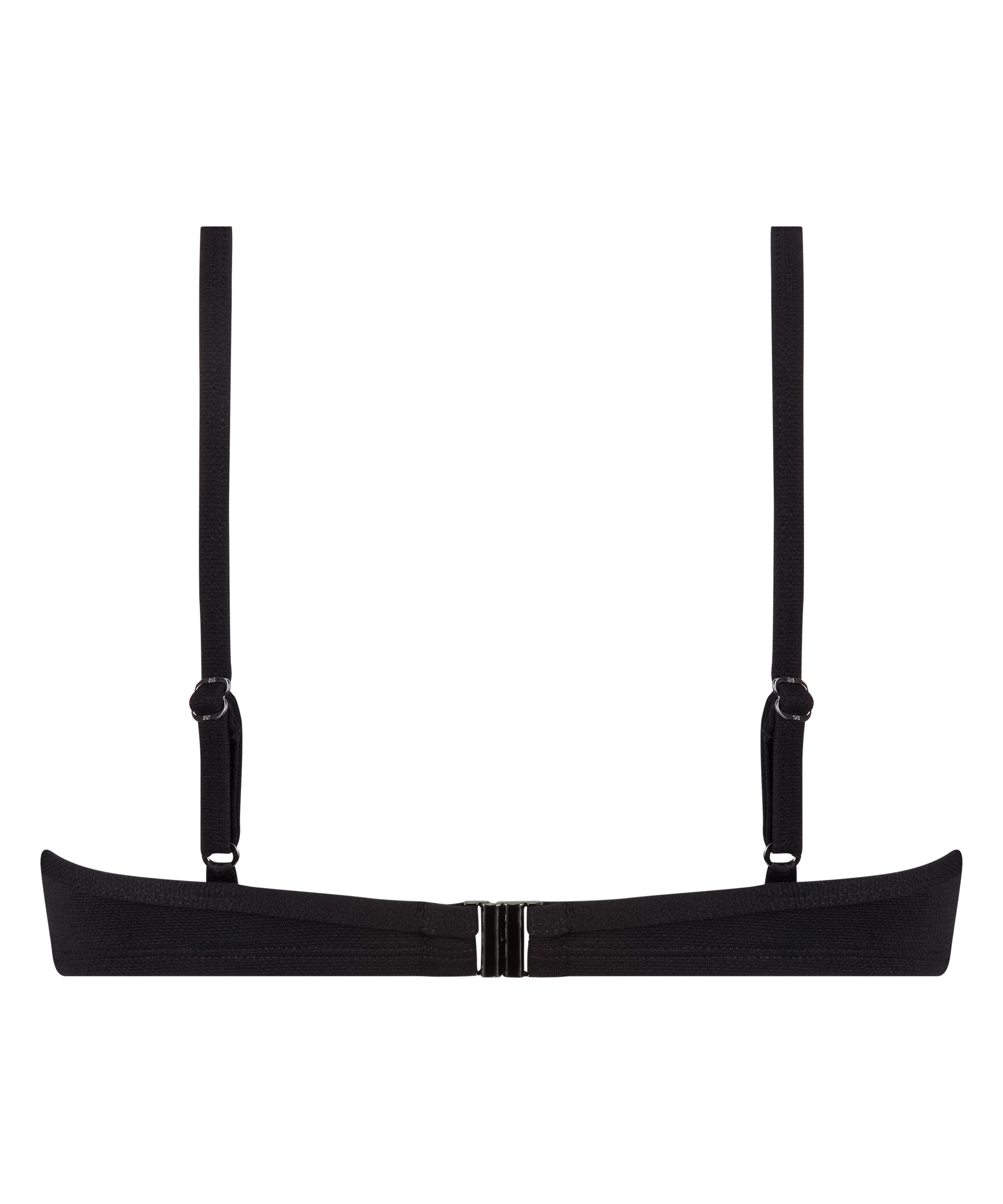 Scallop padded underwired bikini-top, Black, main