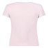 Ribbed Crew Neck Short-Sleeved Pyjama Top, Pink