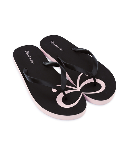 Bow Flip-Flops, Black
