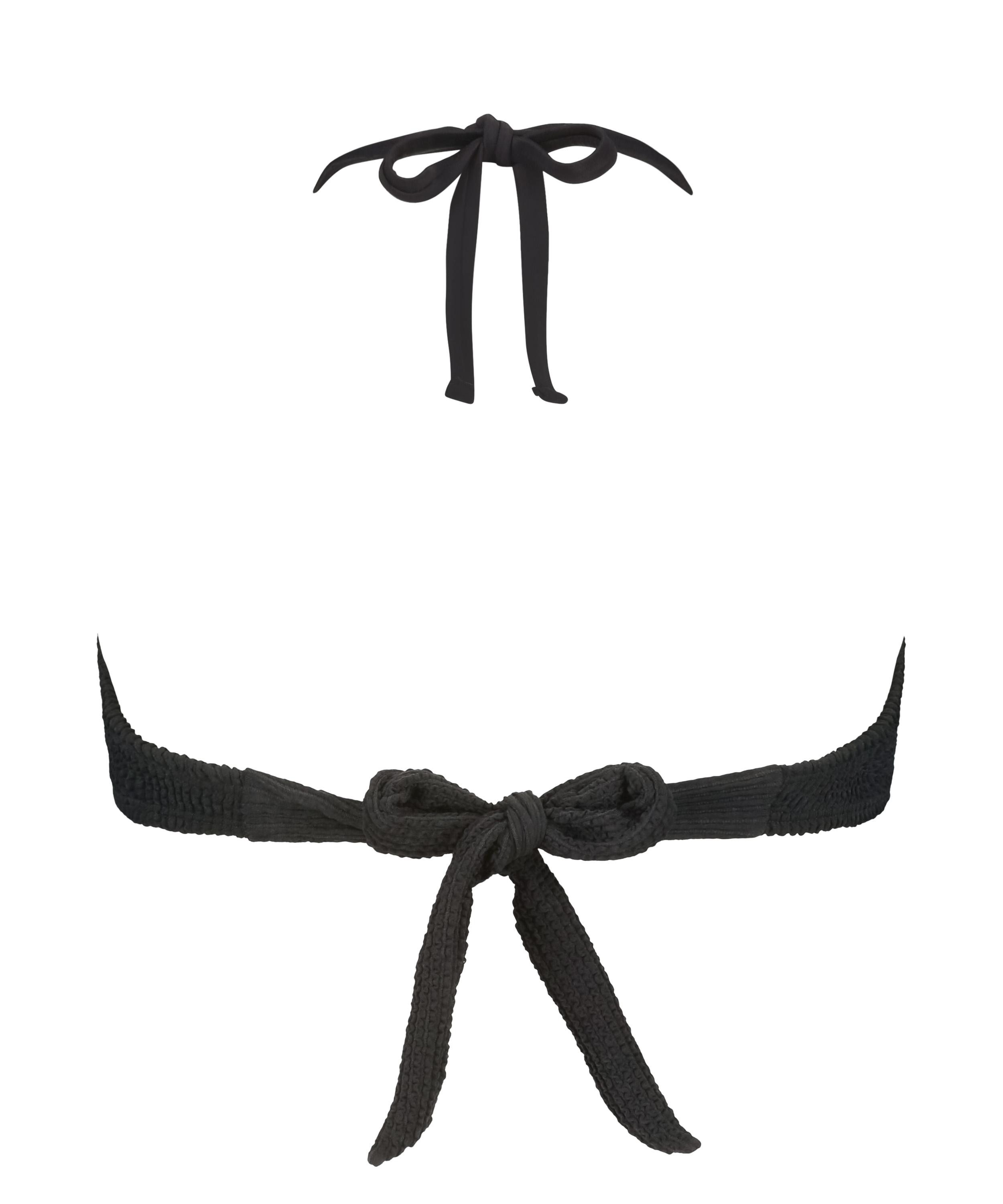 Crinkle Bandeau Bikini Top, Black, main