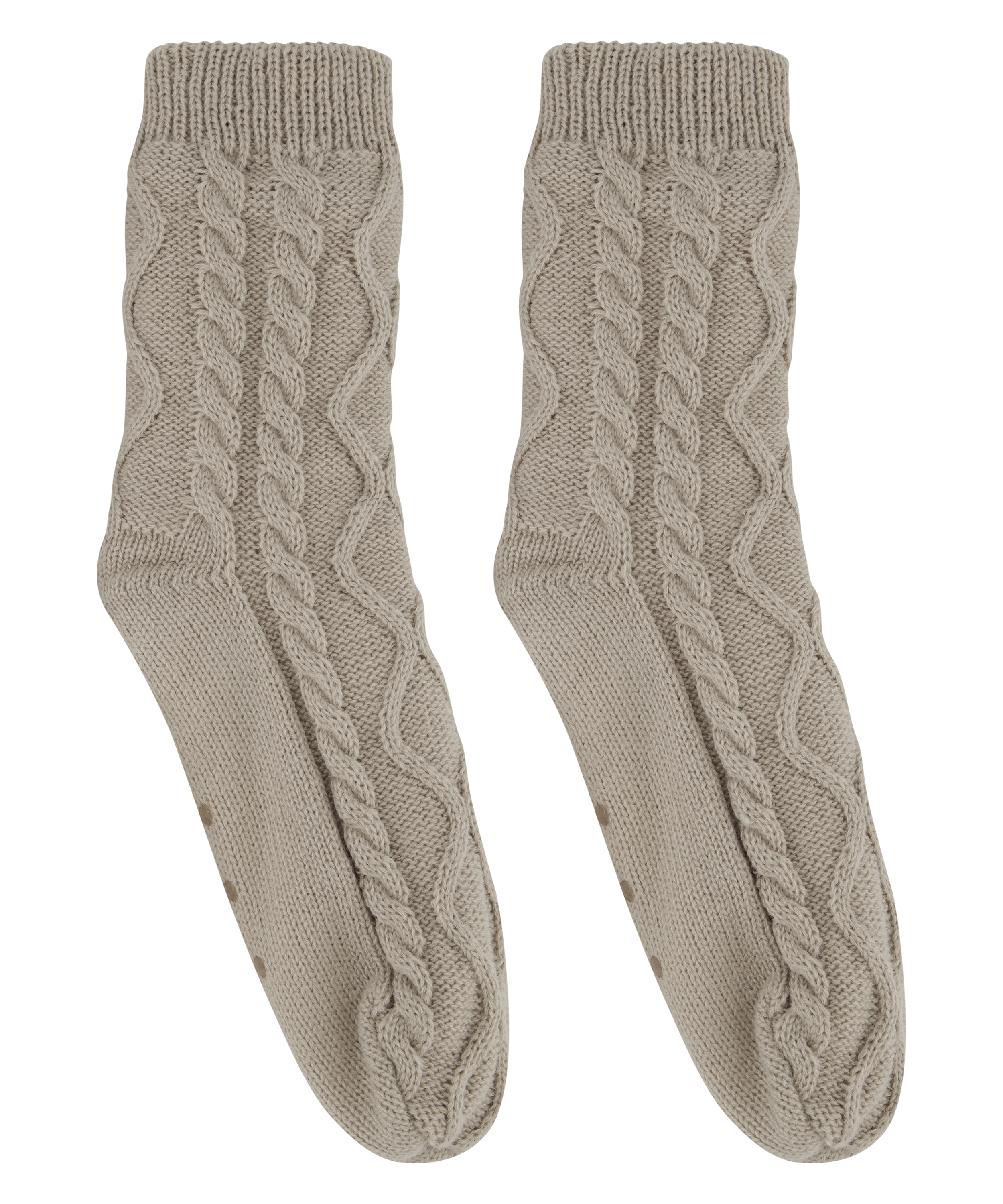 1 pair of knitted socks, Beige, main