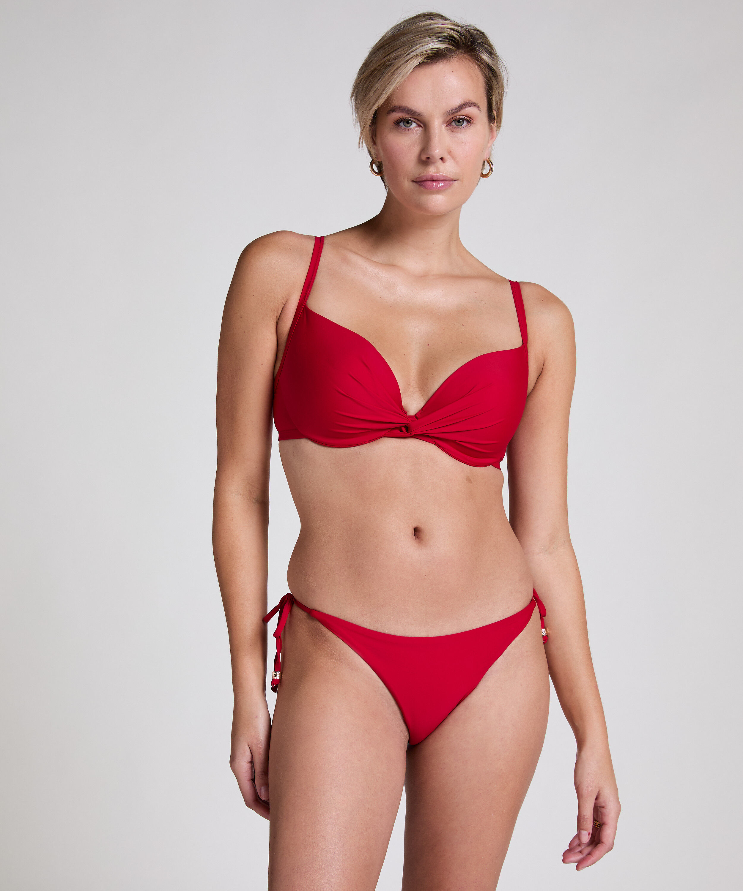 Luna String Bikini Bottom, Red