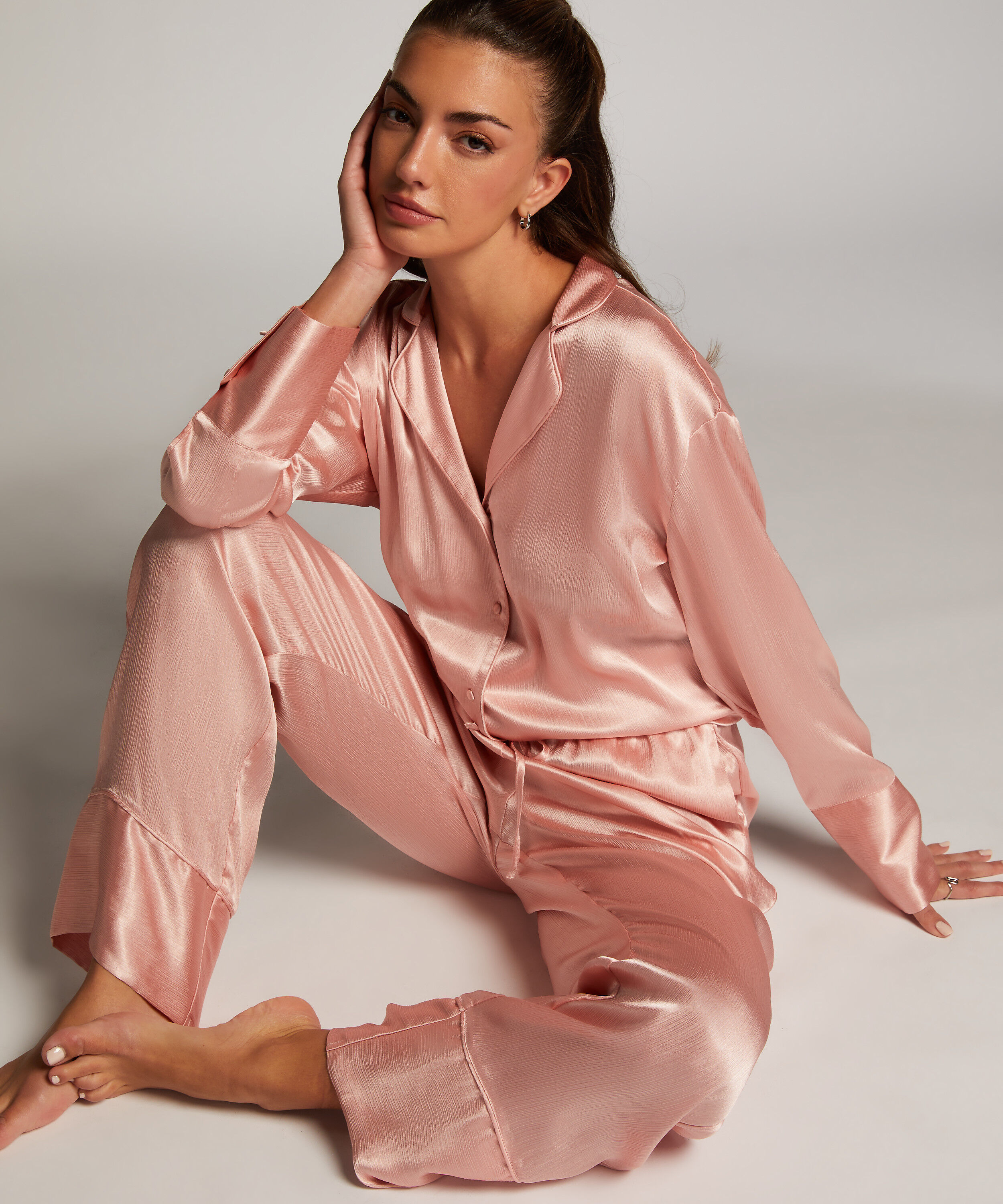 Satin Trousers, Pink Satin Trousers, Pink