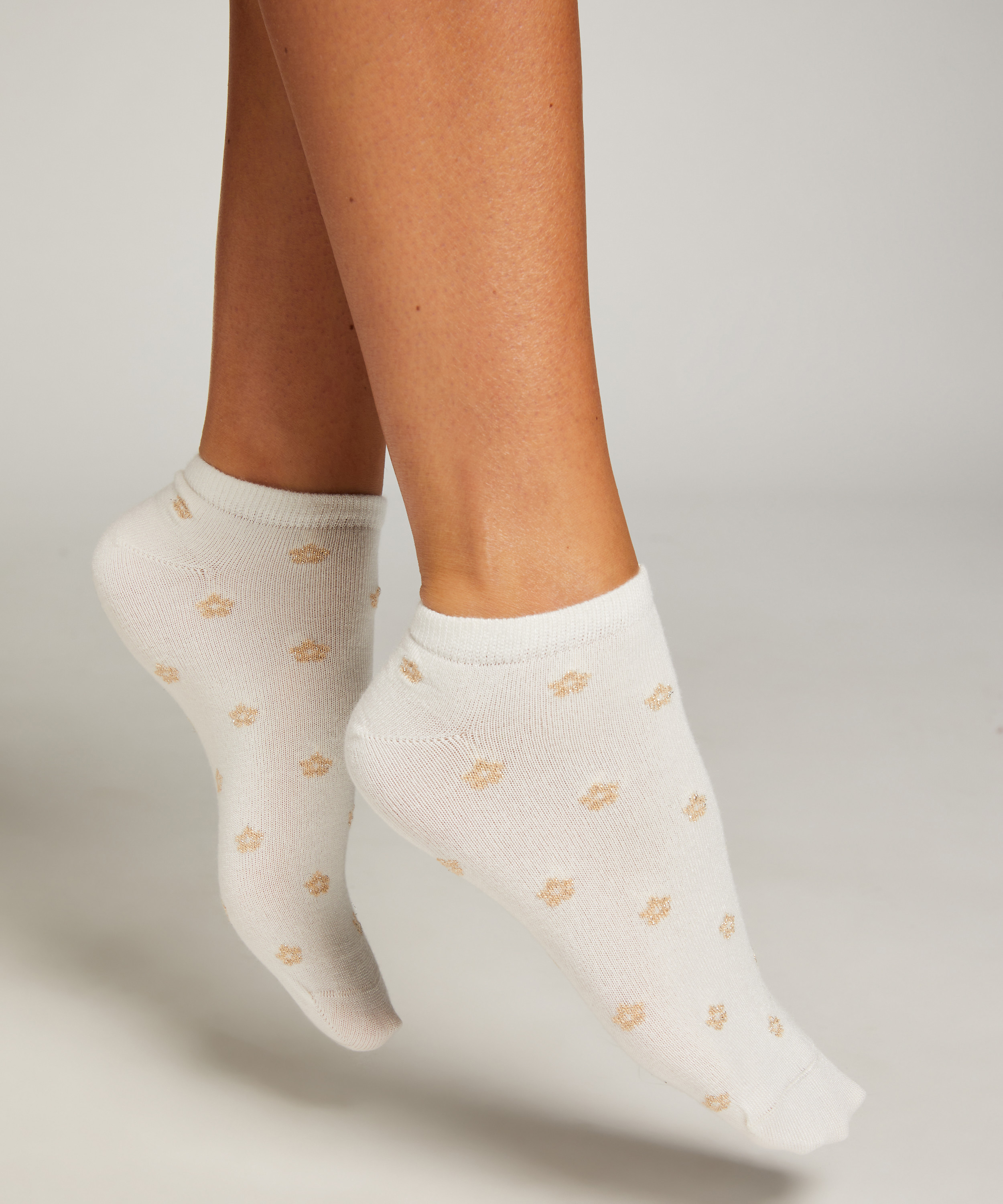 2 Pairs Lurex Socks, White, main