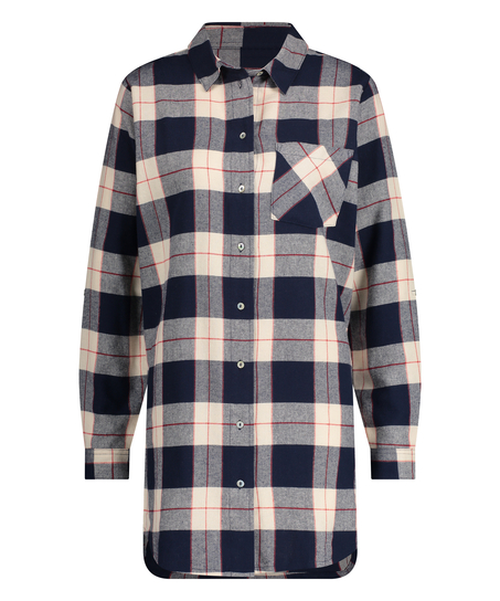 Boyfriend Check Nightshirt, Blue