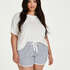 Short sleeve pyjama top in brushed jersey, White