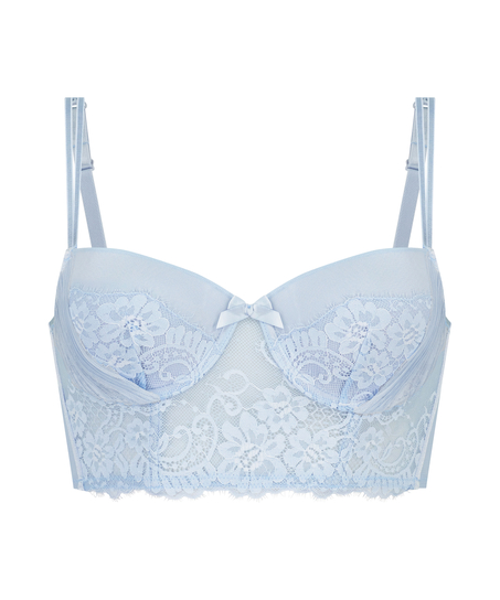 Catrin Padded Longline Underwired Bra, Blue