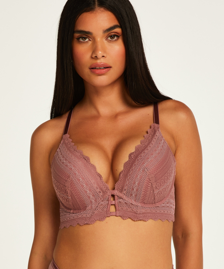 Chynna padded push-up longline underwired bra, Purple