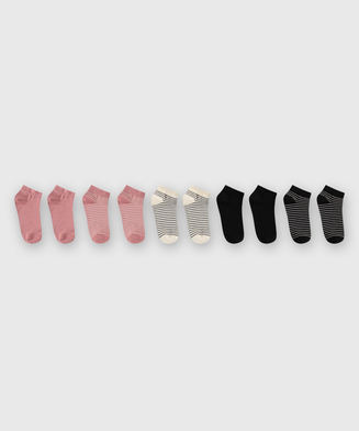 5 Pairs Trainer Liner Socks, Black