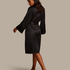 Satin Fleece Bathrobe, Black