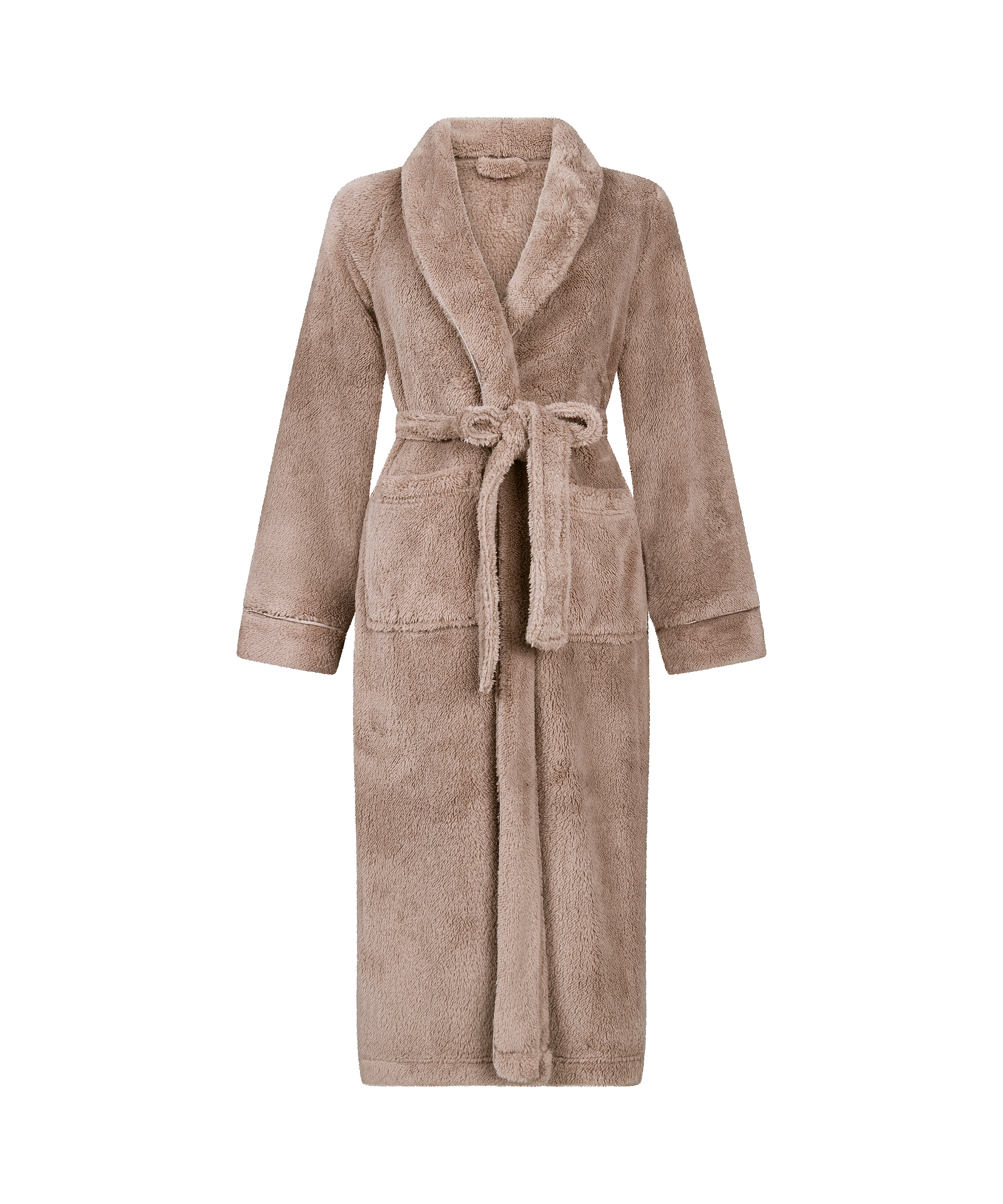 Fleece Bathrobe, Beige, main