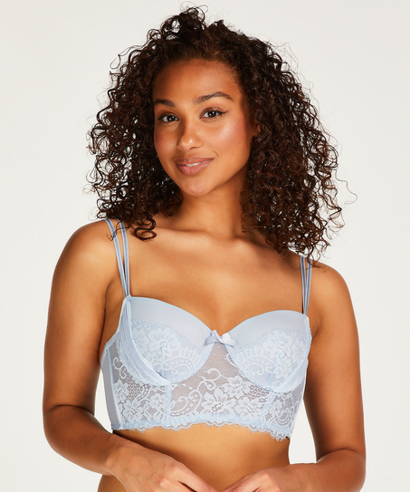 Catrin Padded Longline Underwired Bra, Blue
