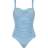 Shaping Scallop Swimsuit, Blue