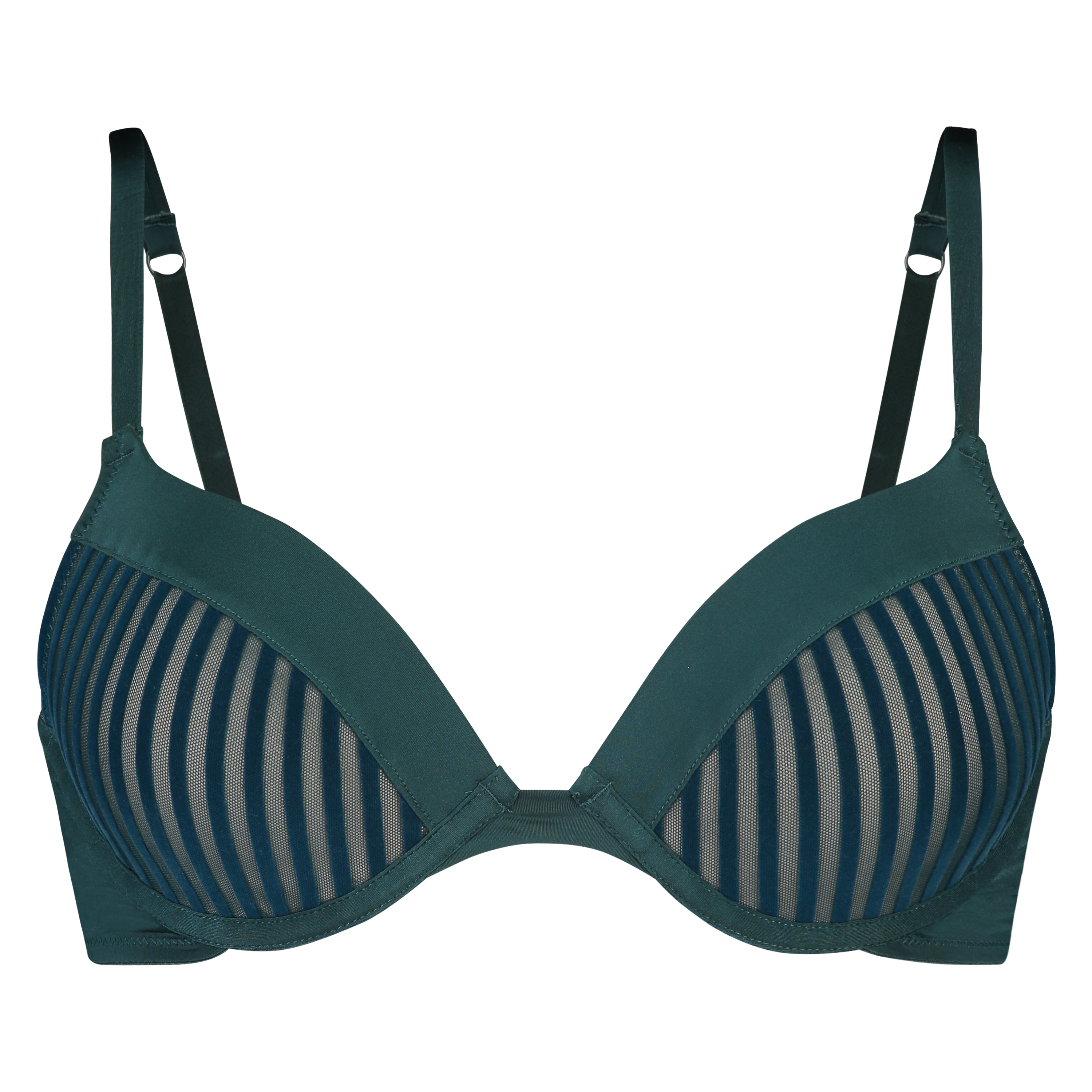Pia Padded Underwired Push-Up Bra, Green, main