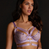 Sadie Non-Padded Underwired Longline Bra, Purple