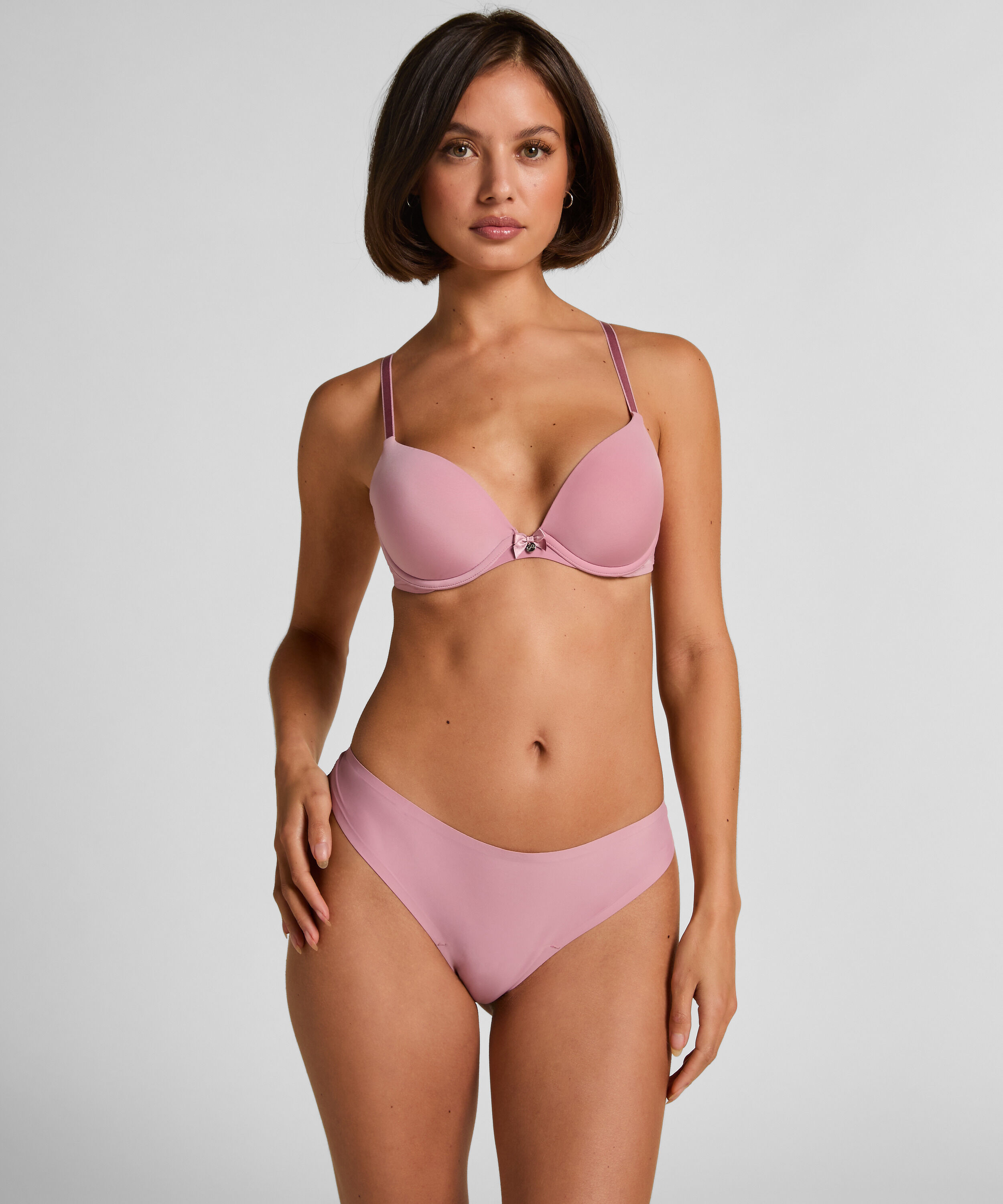 Lace Back Invisible Thong, Pink Lace Back Invisible Thong, Pink