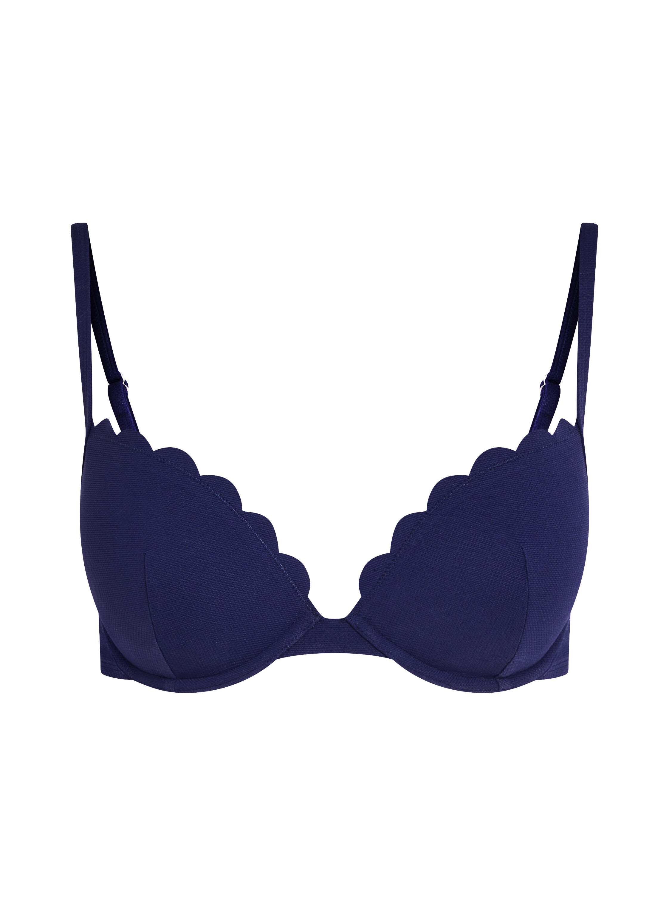 Scallop push-up underwired bikini top Cup A - E
