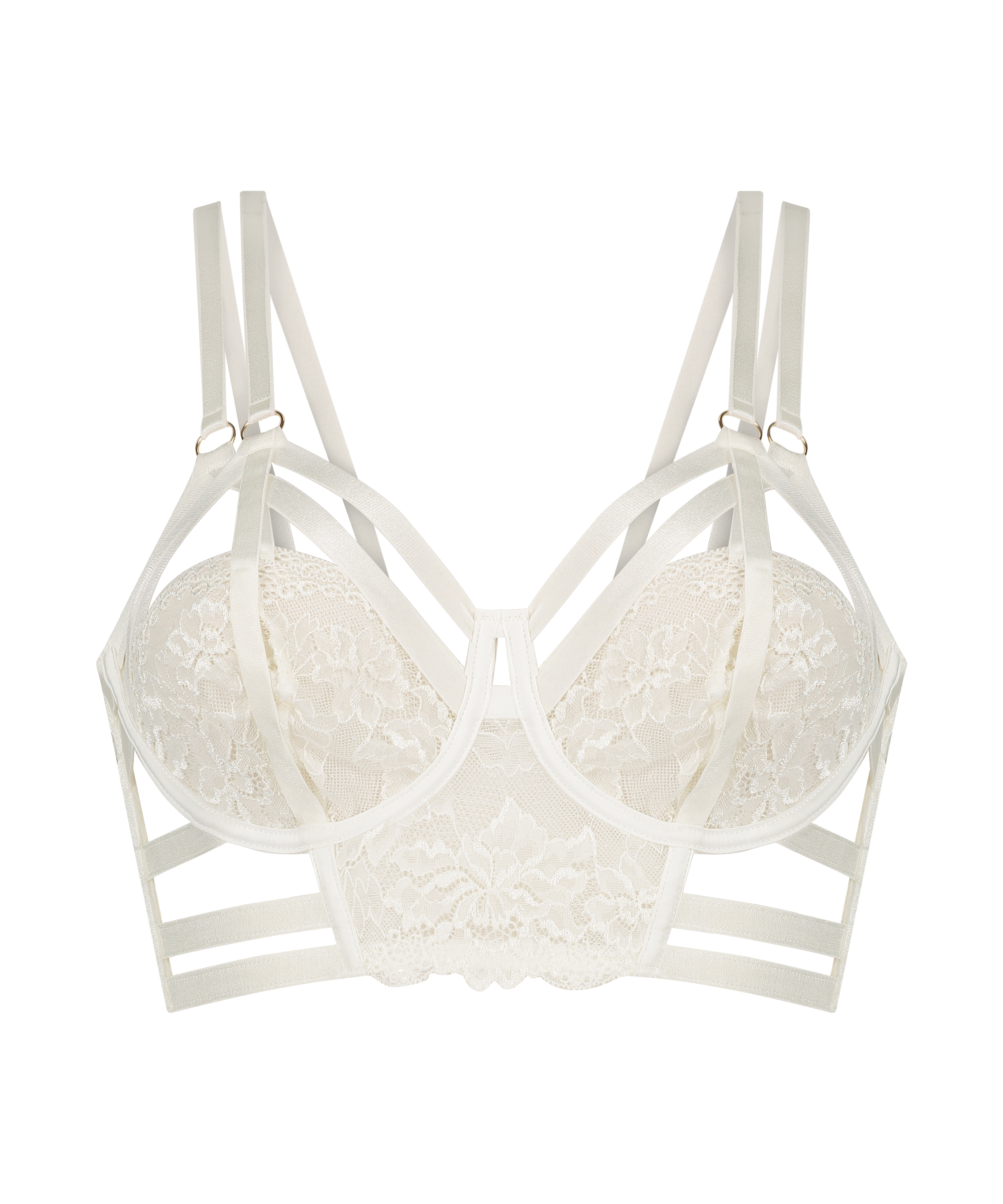 Piper Non-Padded Longline Underwired Bra, White, main