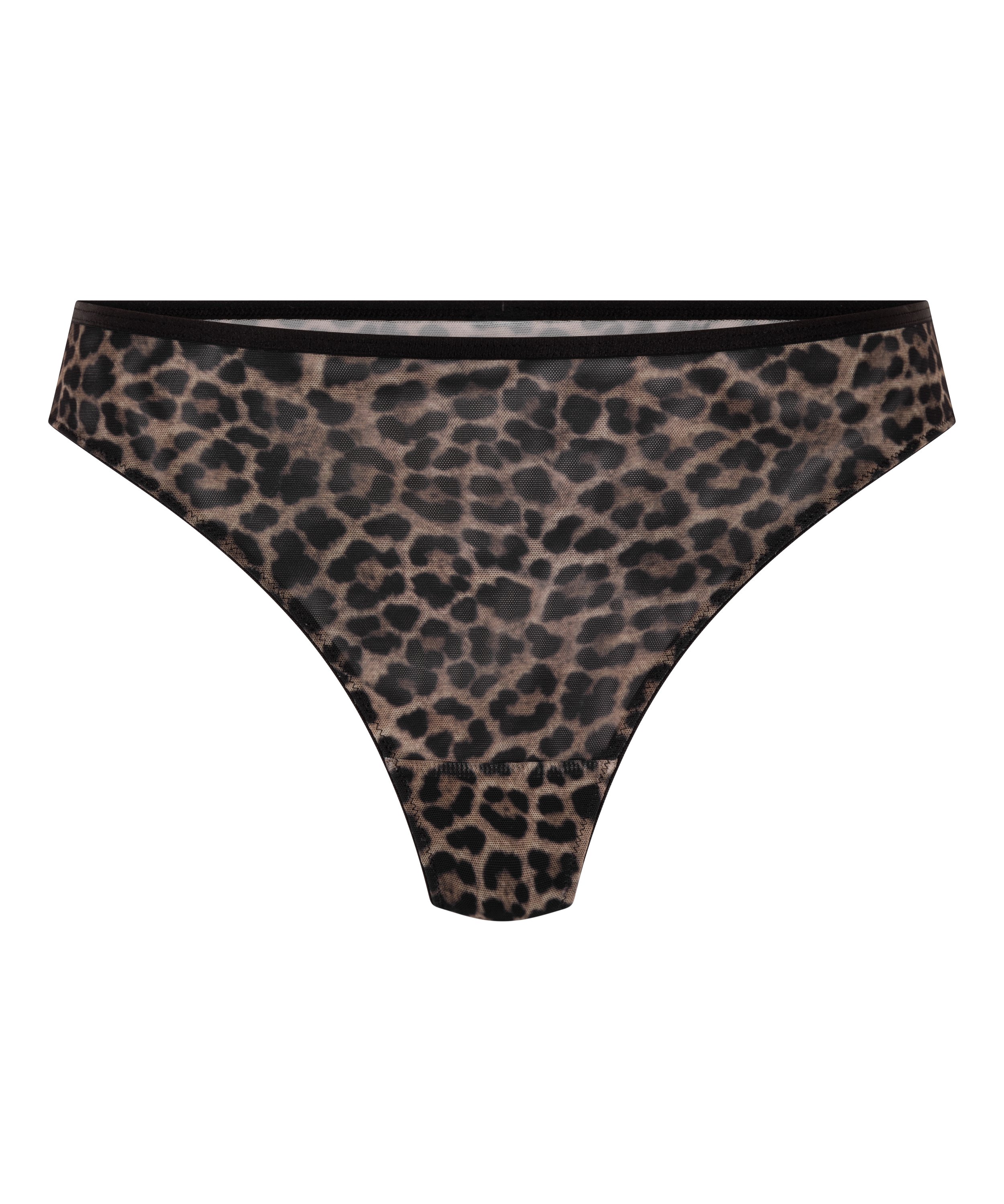 Highleg String Tara Leopard, Black, main