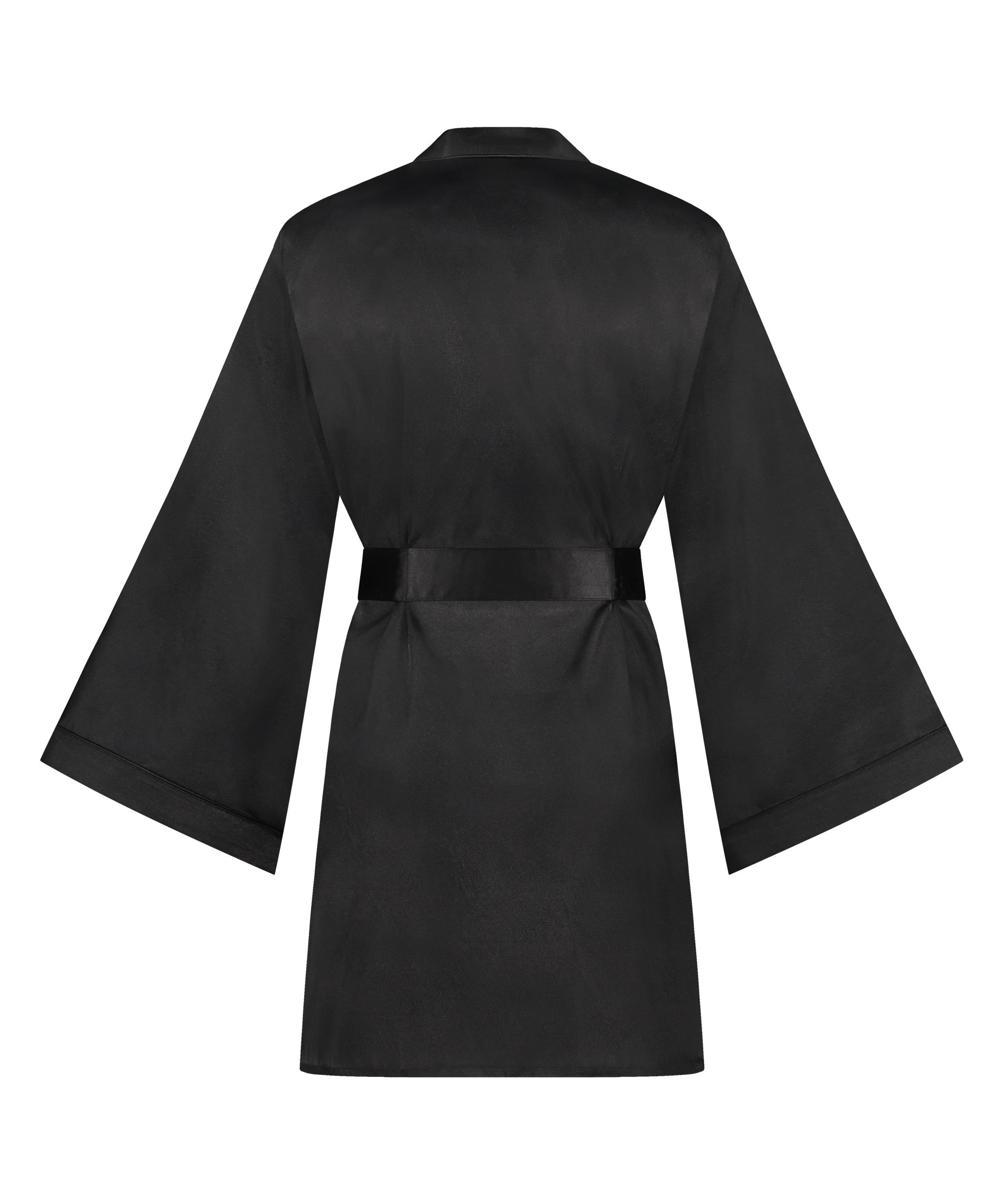 Satin Kimono, Black, main