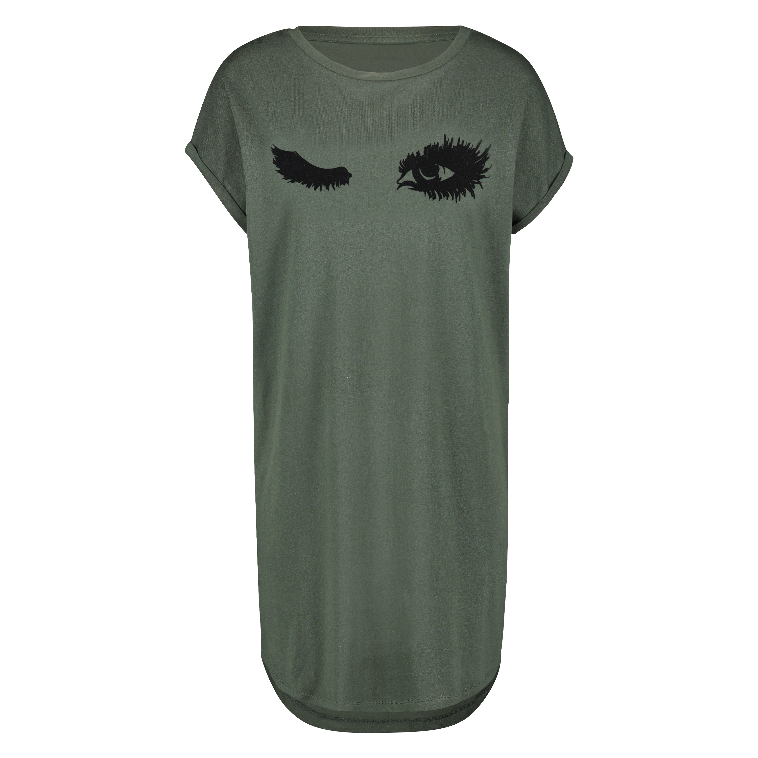 Round Neck Nightshirt, Green, main