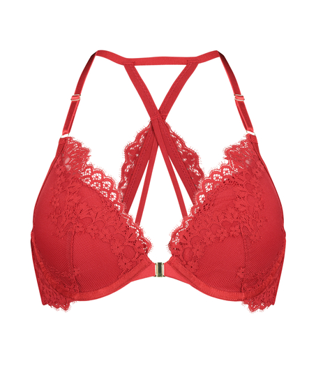 Claire padded push-up underwired bra, Red