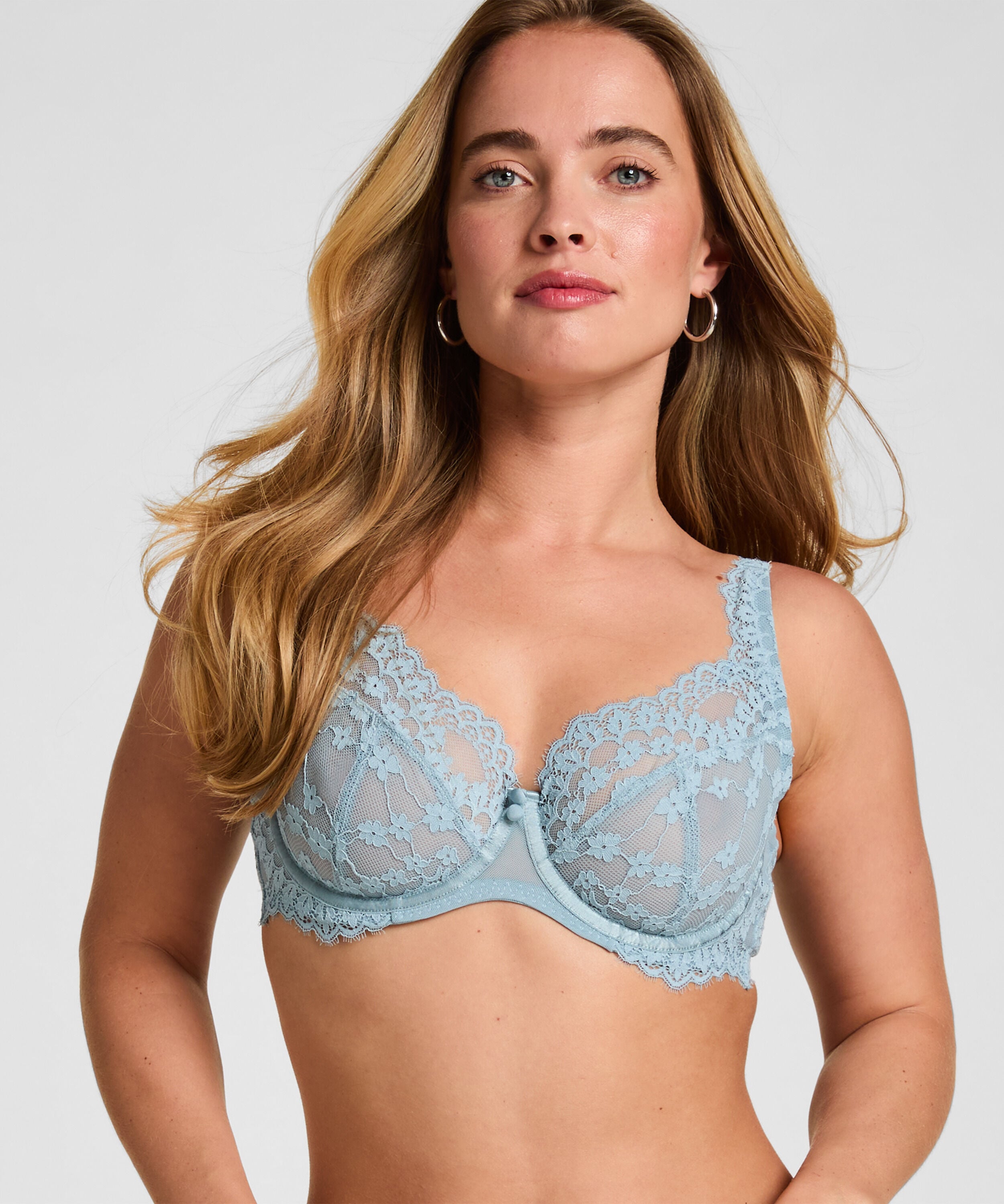 Daisy Non-Padded Underwired Bra, Blue