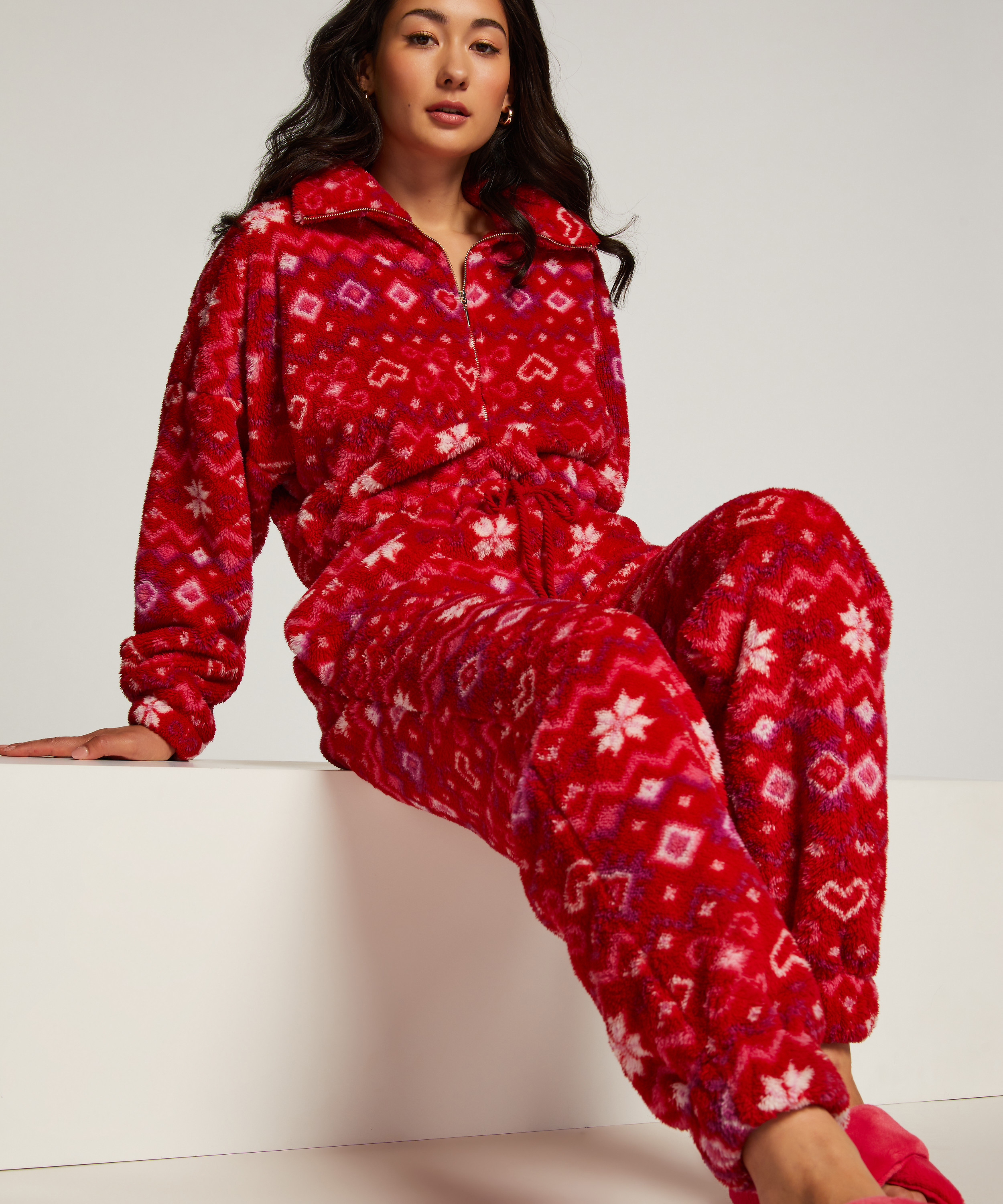 Onesie fleece, Red, main