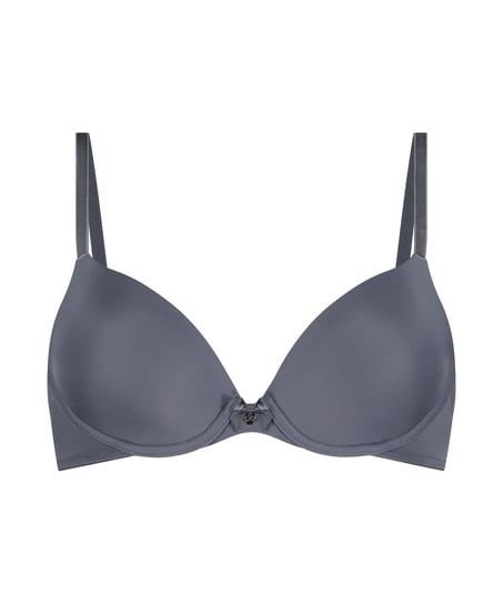 Plunge Padded Underwired Bra, Grey