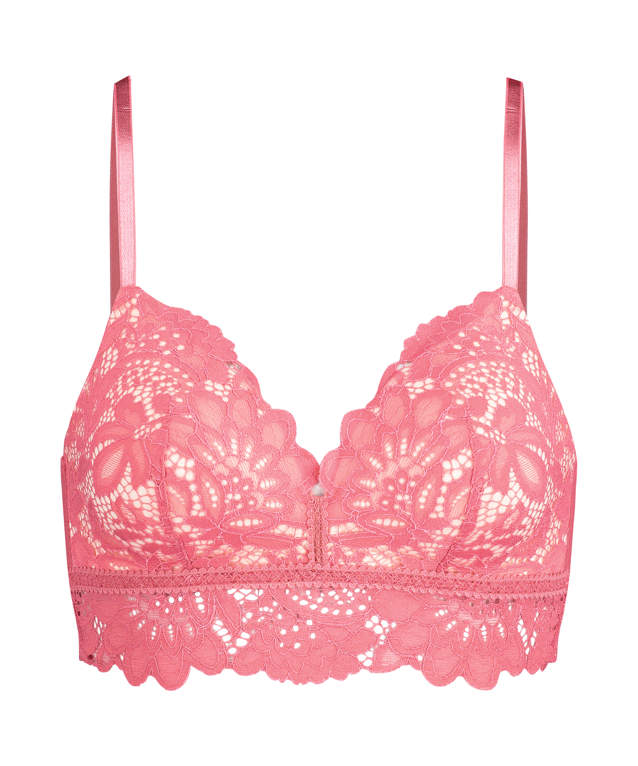 Shiloh Padded Non-wired Longline Bra, Pink, main