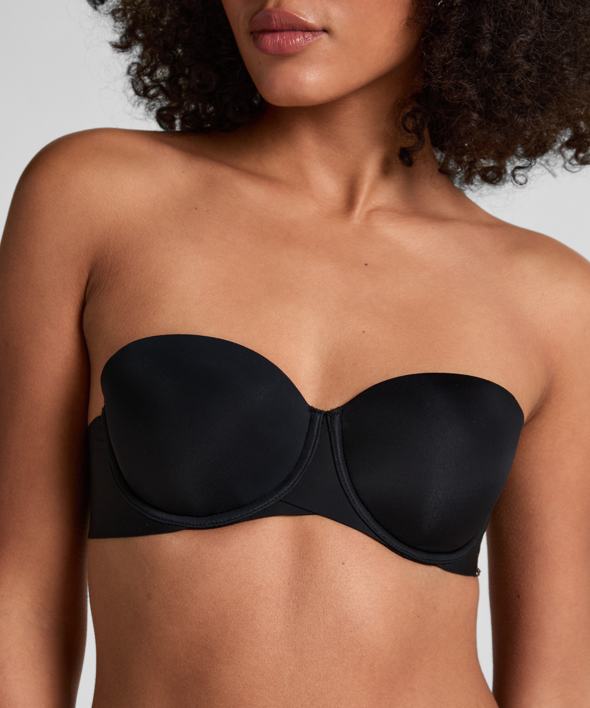 Jane Padded Underwired Strapless Bra, Black, main