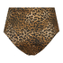 Cheeky high leg Leopard bikini bottoms, Brown