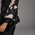 Bloom Satin Kimono, Black