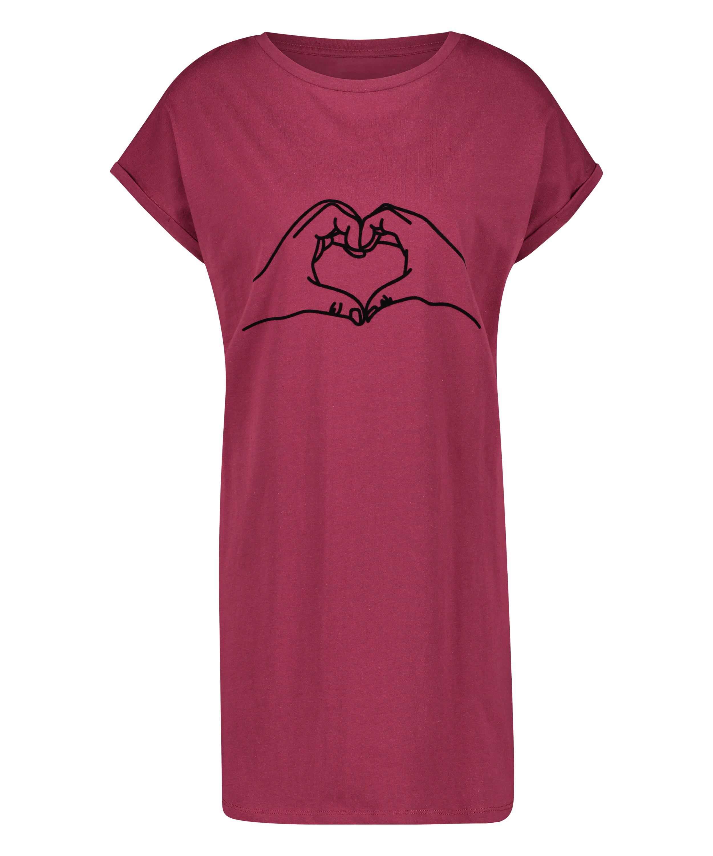 Round Neck Nightshirt, Red, main