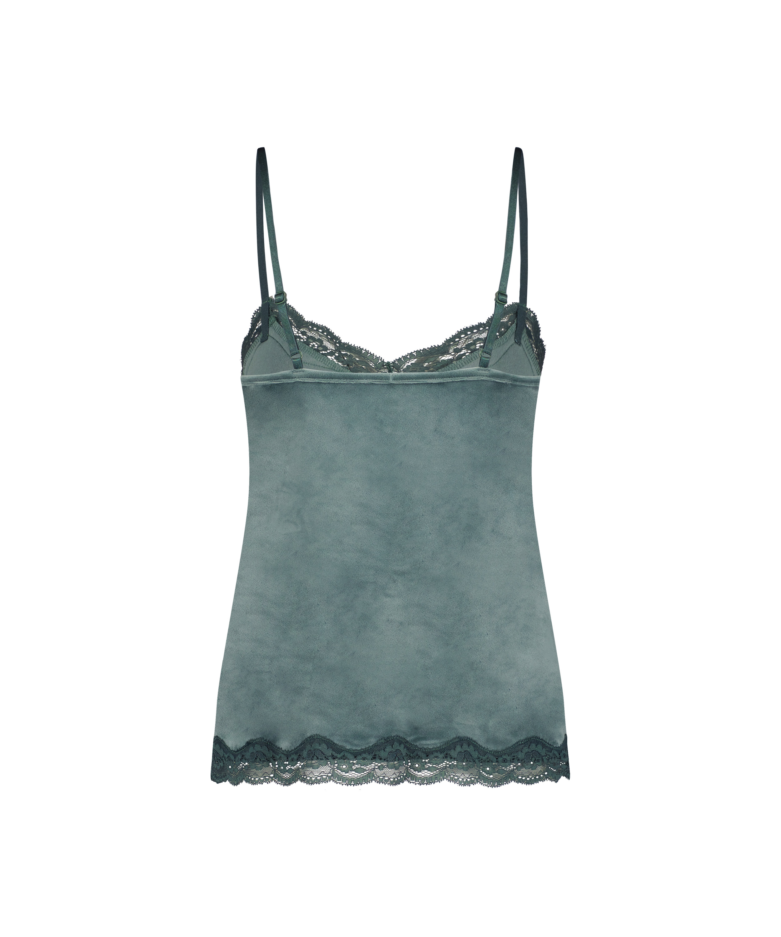Velours Lace Cami Top, Green, main