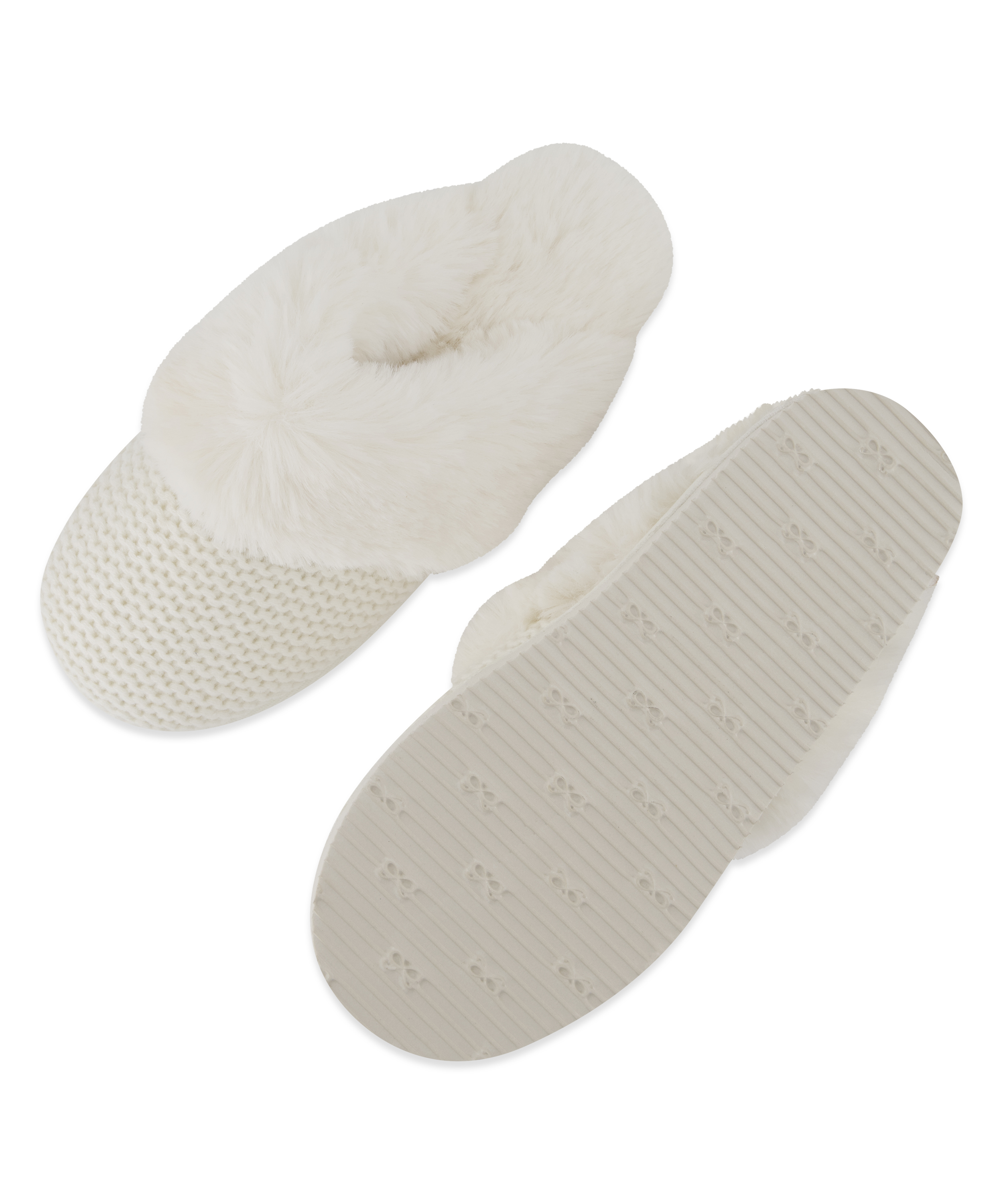 Teddy Mule Slipper, White, main