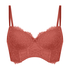 Arabella padded longline underwired bra, Red
