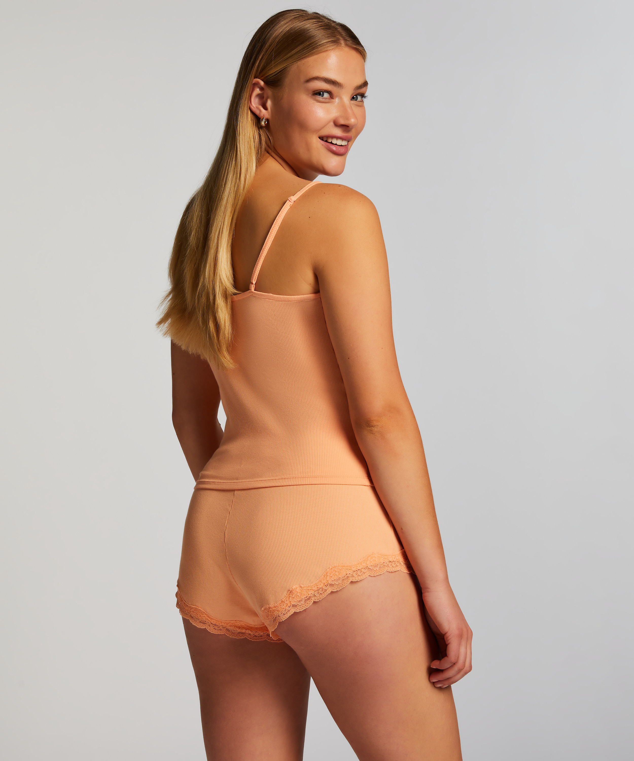 Cami Rib Lace Top, Pink, main