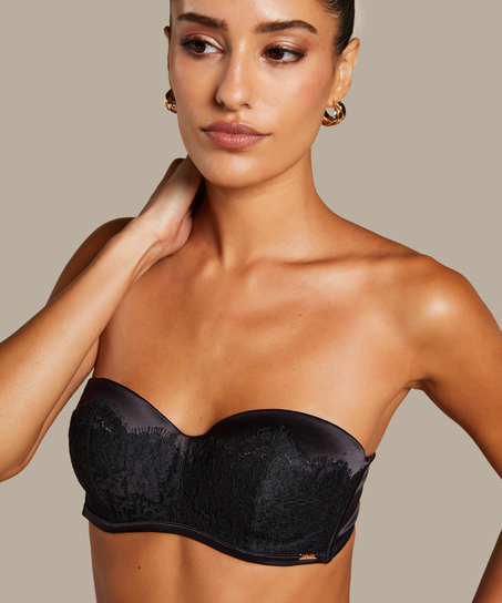 Chalice Padded Strapless Underwired Bra, Black